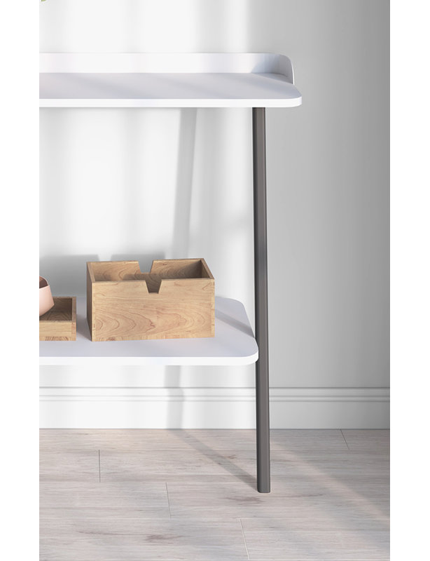 Ahmednur 111cm Console Table, Grey, White