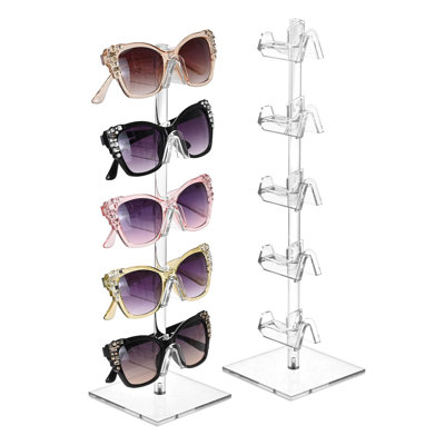 2 Pcs Set Premium Acrylic Sunglass Organizer, Glasses Holder, Sunglass Holder, Glasses Stand, Eye Glass Holder, 5 Frames for Each