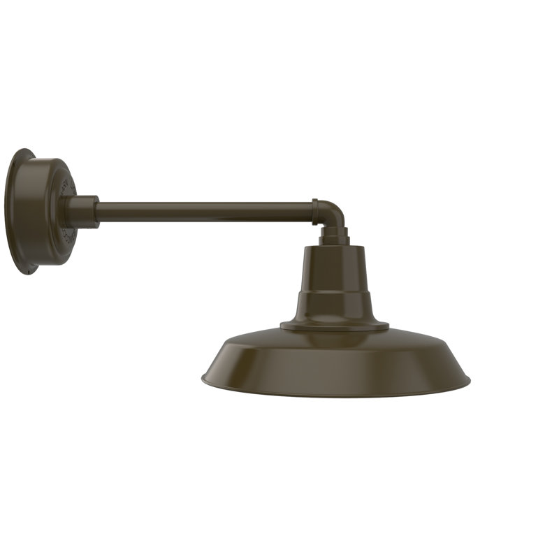 Luminaire de grange d'extérieur Haleigh, H 10,02 po x l 14 po x P 23,25 po, Bronze acajou