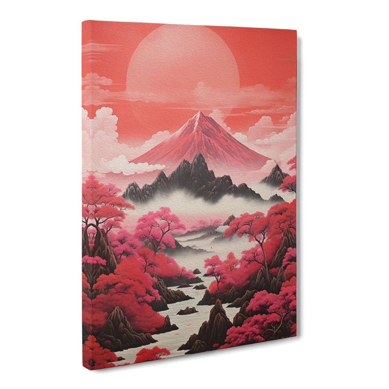 Japanese Mountains Neo-Plasticism - No Frame Print, 60cm H x 40cm W x 3cm D