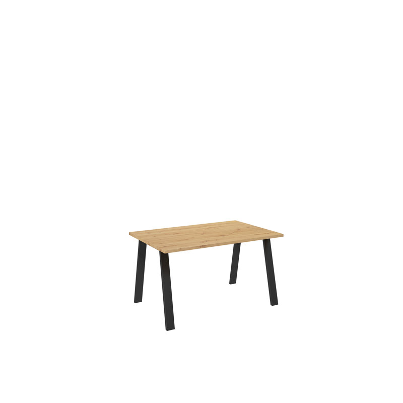 Nikaela Rectangular Dining Table with Steel Base, H75 x L138 x W90cm, Beige