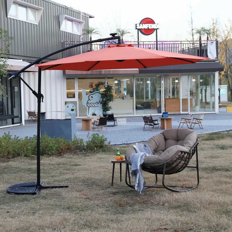 Parasol de marché à DEL 10 pi, Orange