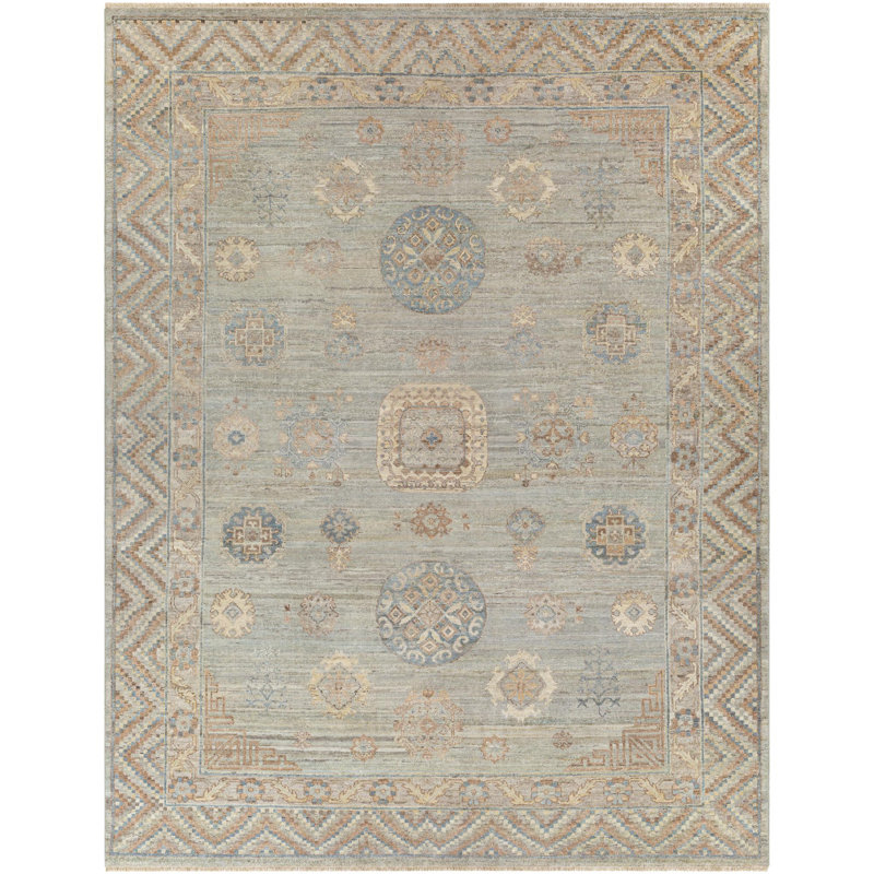 Khotan Handmade Wool Abstract Area Rug, Rectangle 8' x 10'
