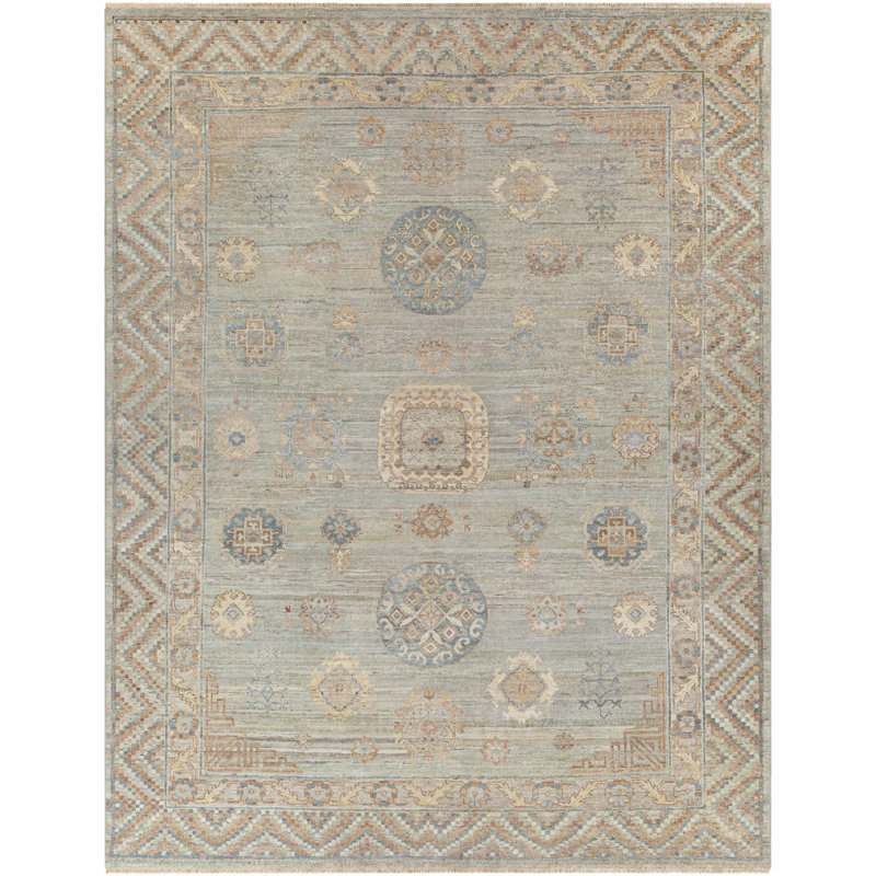 Rectangle Khotan Wool Area Rug, Rectangle 9' x 12'