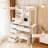 Aullville Vanity Desk with Sliding Mirror and LED Lights & Charging Station-178420649