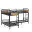 Lit superposé quadruple pour 4 enfants, structure de lit superposé simple en métal robuste, lit superposé triple amovible, peut être divisé en 3 lits simples, noir