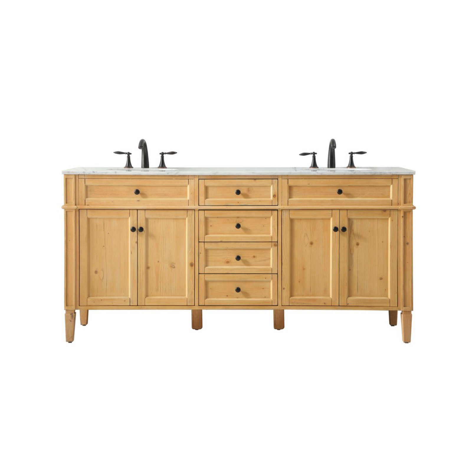 Rivers 72'' Double Bathroom Vanity, Natural