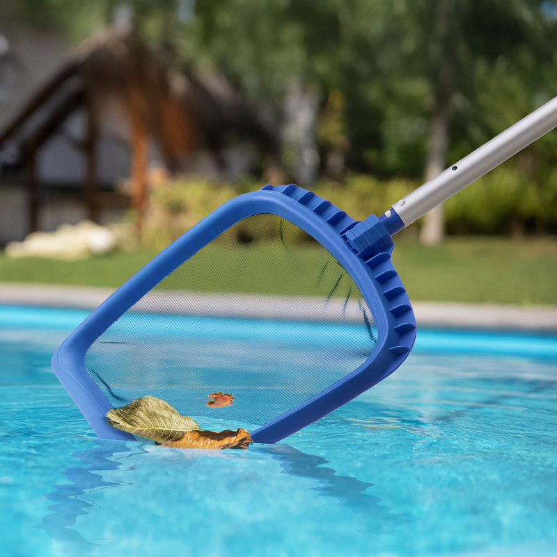 Swimming Pool Cleaing Kit with Leaf Skimmer Bag Rake Nets & 2 Brush Heads