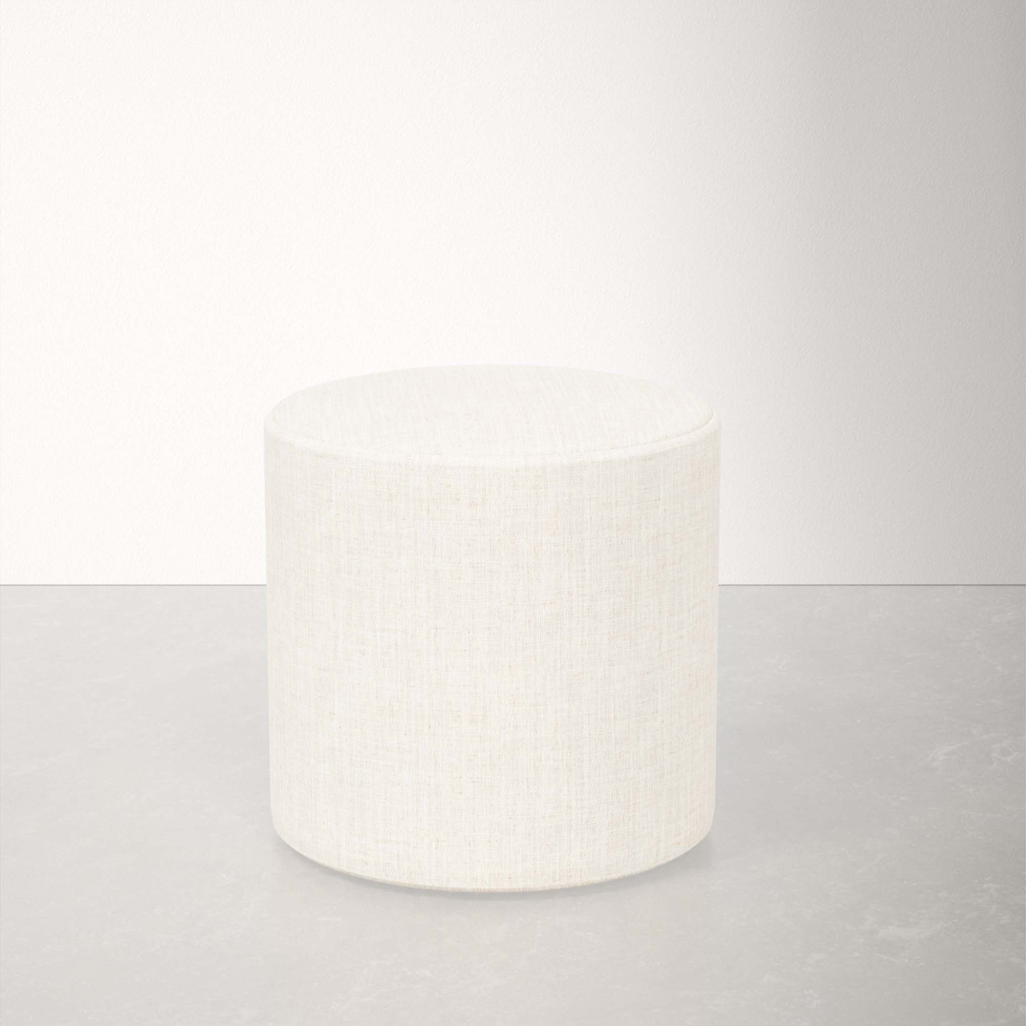 Orlando Upholstered Ottoman, Classic Talc Linen