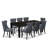7 Piece Dining Set Includes a Rectangle Kitchen Table with Butterfly Leaf and 6 Polyester Fabric Upholstered Chairs, 42x84 Inch, Black-2022111268-2058985271