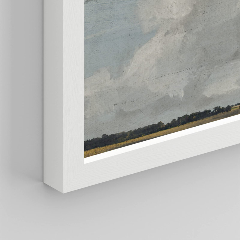 «Pastel Storm Cloud Landscape» sur papier, H 12 po x l 16 po, Blanc