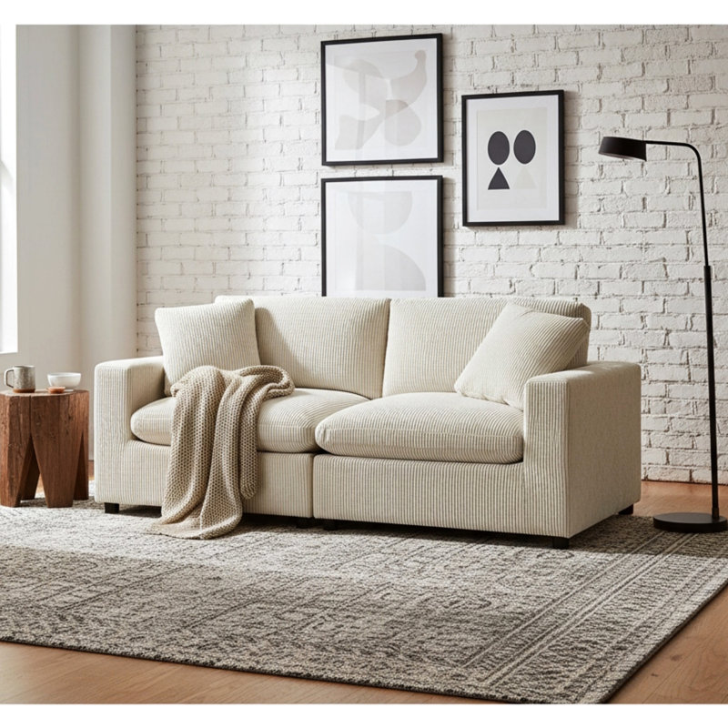 Canapé modulaire 2 pièces pour le salon avec un confort ultra doux et une conception facile à nettoyer, parfait pour un usage familial