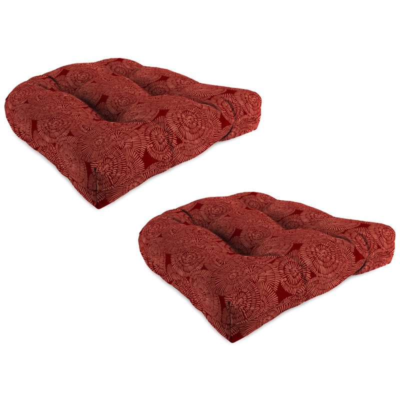 19" x 19" Contoured Outdoor Wicker Seat Cushion (Set of 2)