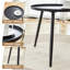 Ensemble de conversation pour 2 personnes avec chaises pivotantes en rotin et table basse ronde