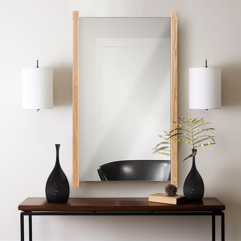 Angeles Solid Wood Rectangle Mirror, 40" x 24"