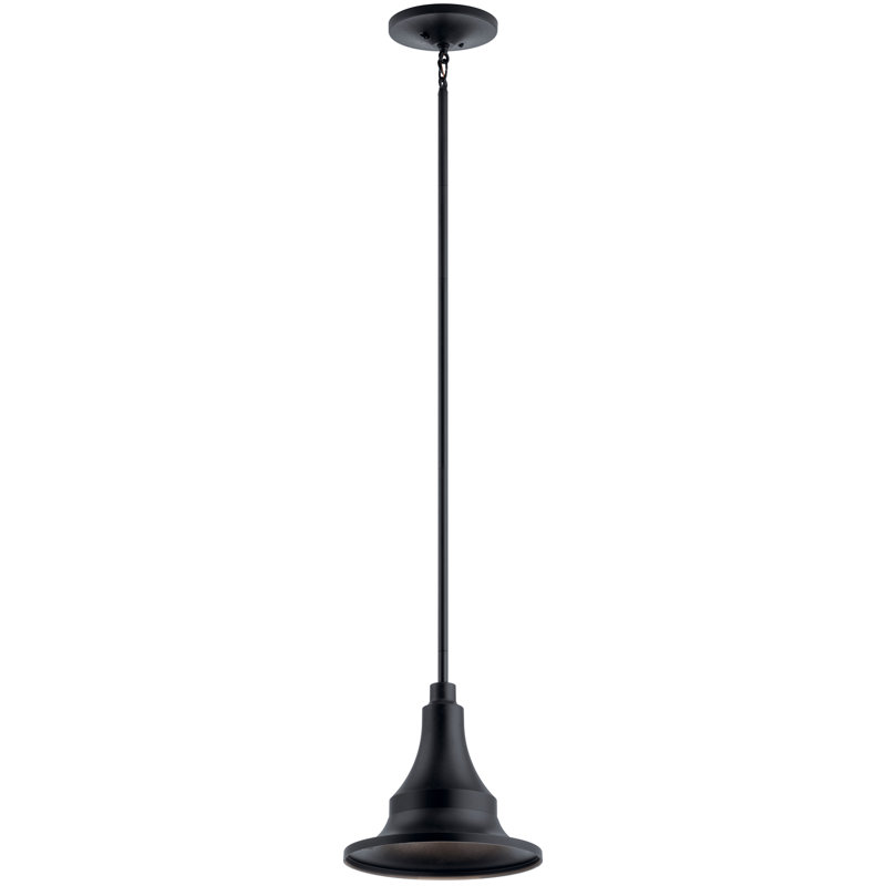 Luminaire suspendu d'extérieur noir à 1 ampoule Gobin, H 53,25 po x l 12 po x P 12 po