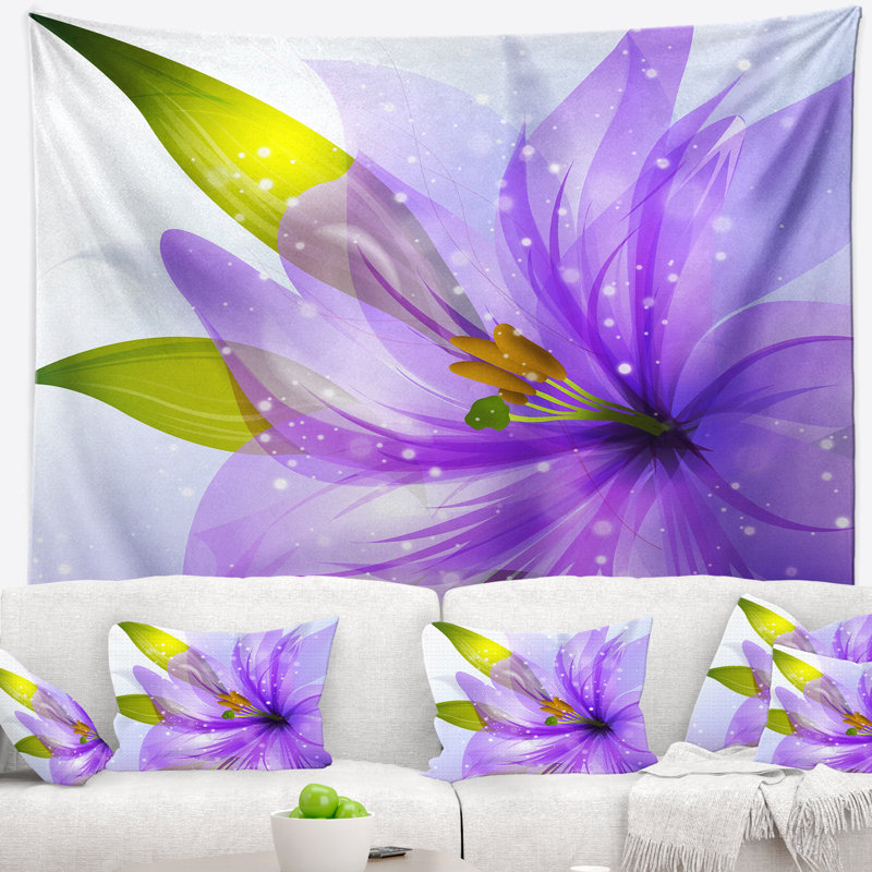 Tapisserie florale lys, H 50 po x l 60 po