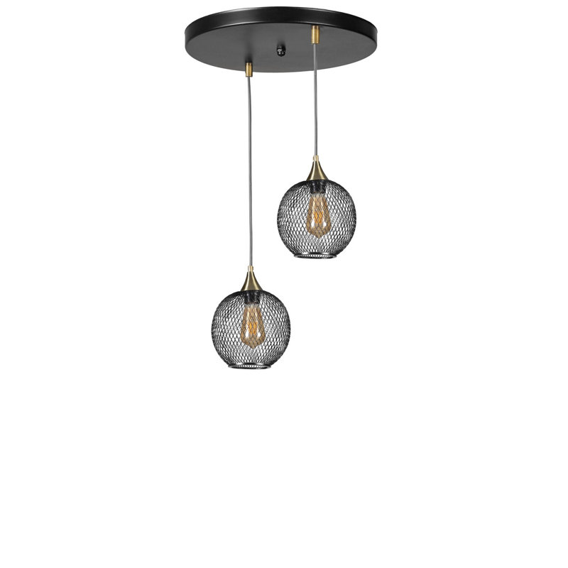 Elegant Black Metal Chandelier, Adjustable Height, 27.6 in Total Height | Antique Coated Metal Body, 11.8 in Base Plate Diameter, E27 Socket (Max 40W) | Perfect for Dining Room, Living Room & Entryway