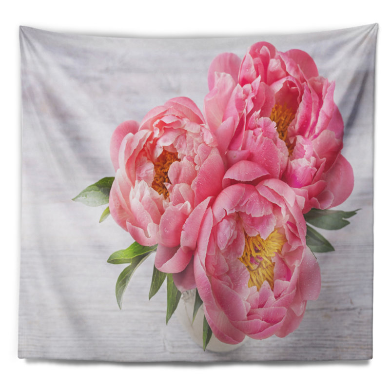 Bouquet de pivoines dans un vase, H 32 po x l 39 po