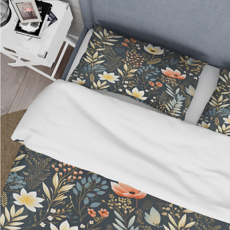 Ensemble de housse de couette Nature's Exquis Floral Collage IV - Floral, Housse de couette simple + 1 taie décorative stan