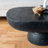 36x24x15" Black Oval Coffee Table  Magnesium Oxide Contemporary,Industrial-1823621015