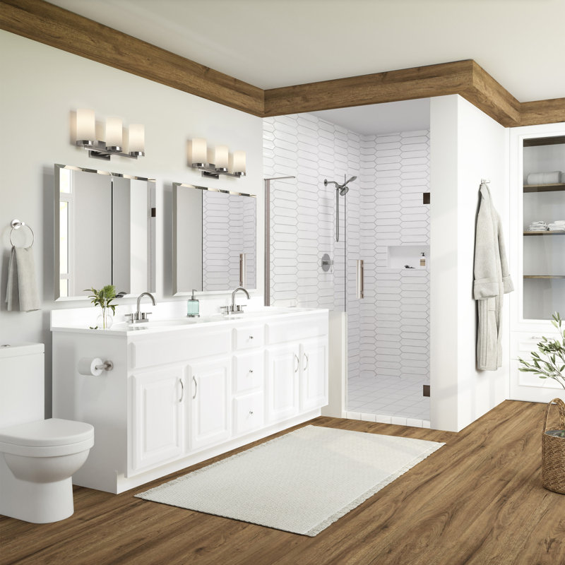 Solid White 73-Inch Cultured Marble Double Bowl Vanity Top