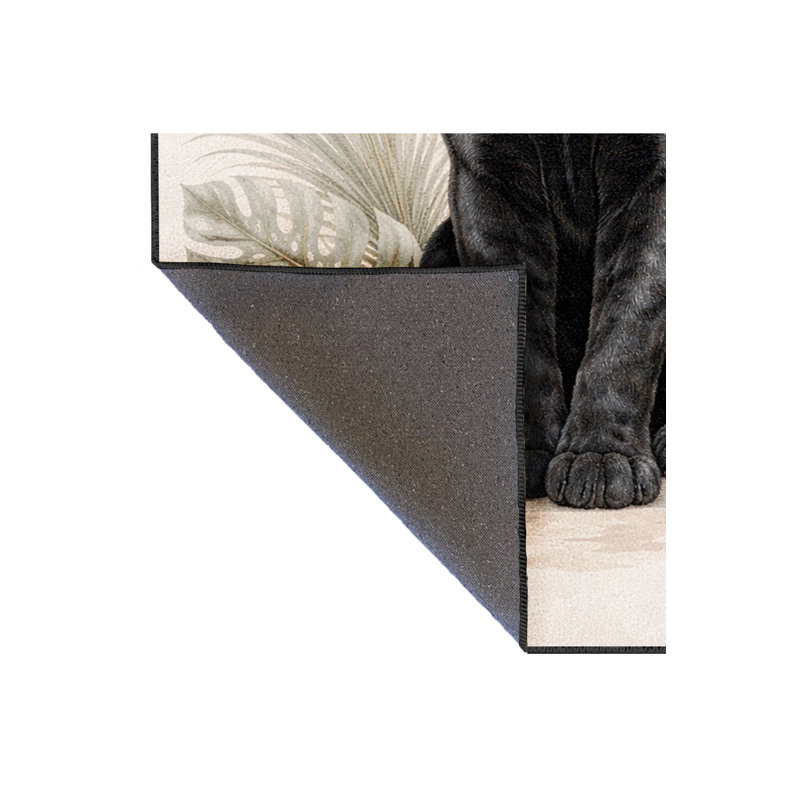 Tapis tissé à imprimé tigre noir Mosso, 3'11" x 5'11"