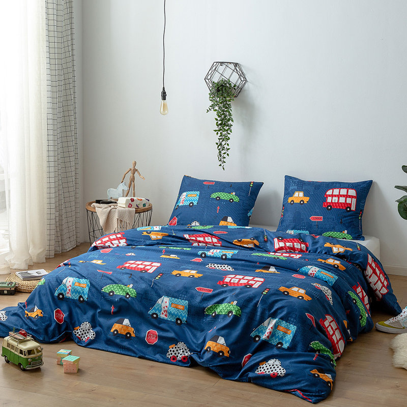 Ensemble de housse de couette transport bleu