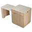 Îlot de cuisine cannelé 82,6 po avec table de salle à manger extensible pour 4 à 6 personnes, table d'îlot de cuisine avec prise de courant, table de cuisine avec rangement double, 2 tiroirs et 2 tablettes ouvertes latérales-131147957