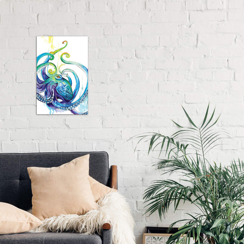 Octopus - Wrapped Canvas Painting, 101.6 cm H x 66.04 cm W x 3.175 cm D