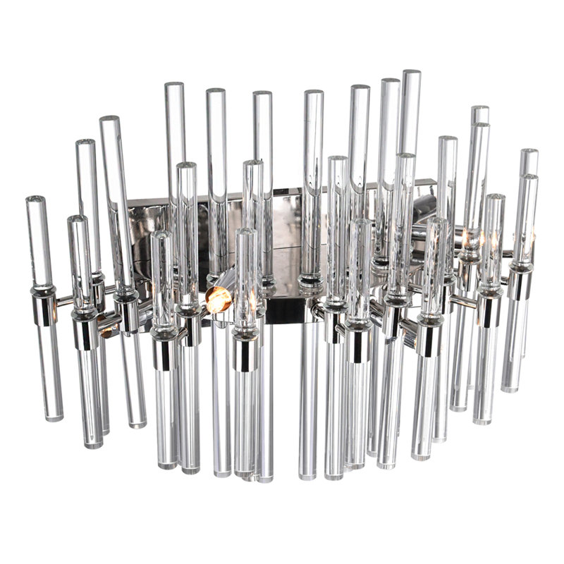 Applique murale 4 lumières 18 po, finition nickel poli - luminaire de meuble-lavabo ou de couloir moderne