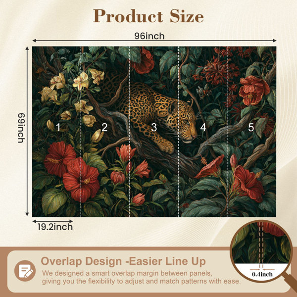Red Barrel Studio Leopard Peel and Stick Wallpaper Exotic Jungle ...