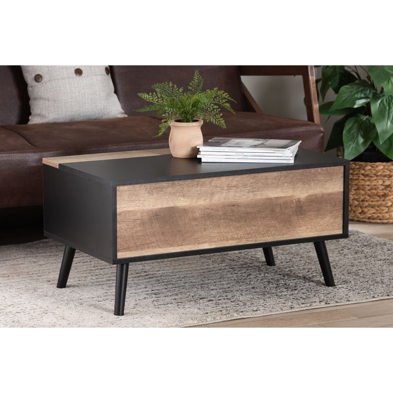 Jensen Two-Tone Wood Lift-Top Coffee Table with Storage