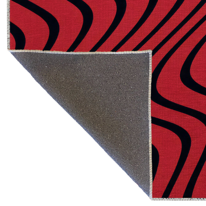 Tapis décoratif moderne en spirale ondulé noir Mira, Rectangle 4'11.06" x 9'10.11"