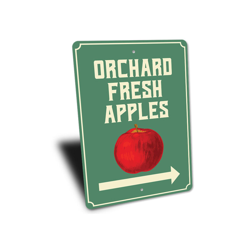 Enseigne en aluminium Orchard Fresh Apples, H 18 po x l 12 po x P 0,06 po