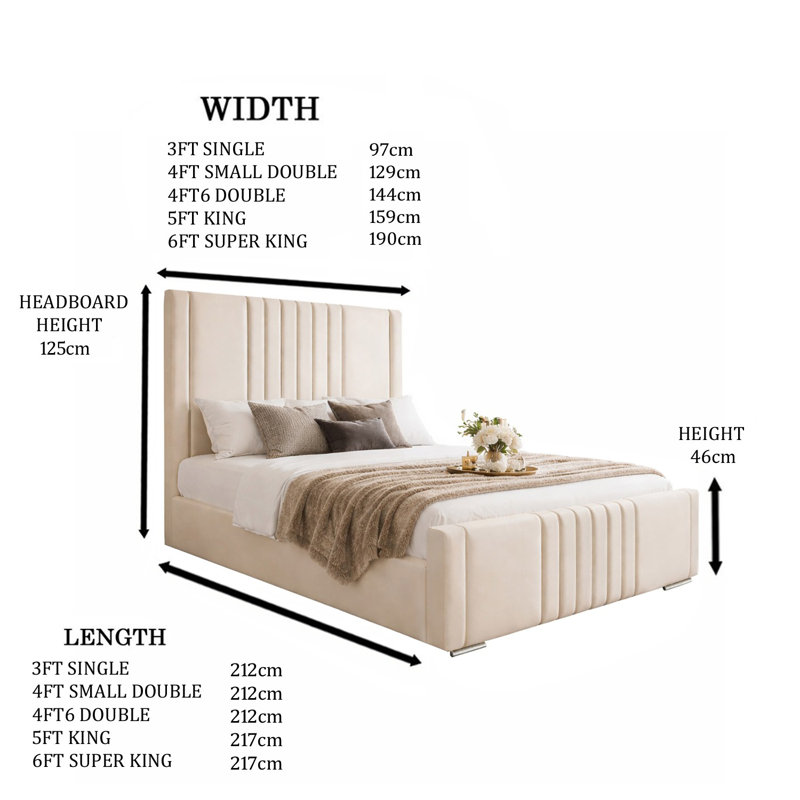 Upholstered Bed, Cream, Super King (6')