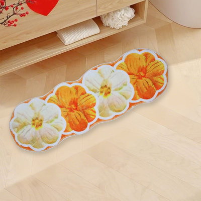 Flower Bath Rug, Funny Floral Bath Mat, Soft Plush Fluffy Rug, Absorbent, Non-Slip For Bathroom, Kitchen Sink, Bedroom, Kid's Bedroom, And Living Room
