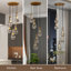Luminaire suspendu en grappe à 5 lumières, lustres de plafond hauts en laiton réglables, lustre de salon, lustres de vestibule, luminaires suspendus Stairwell, ampoule E12 non incluse
