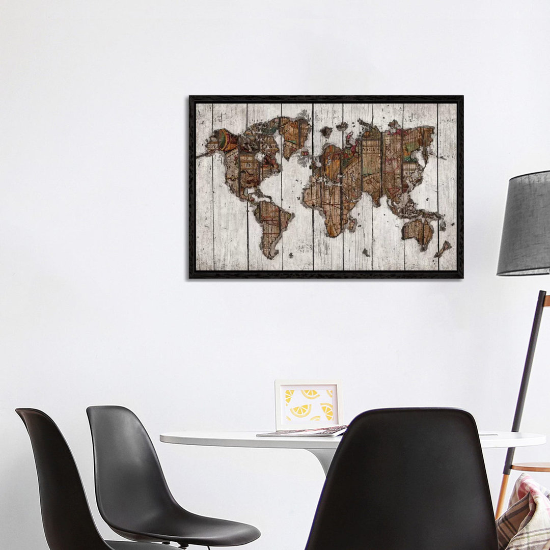 Leinwandbild Wood Map von Diego Tirigall