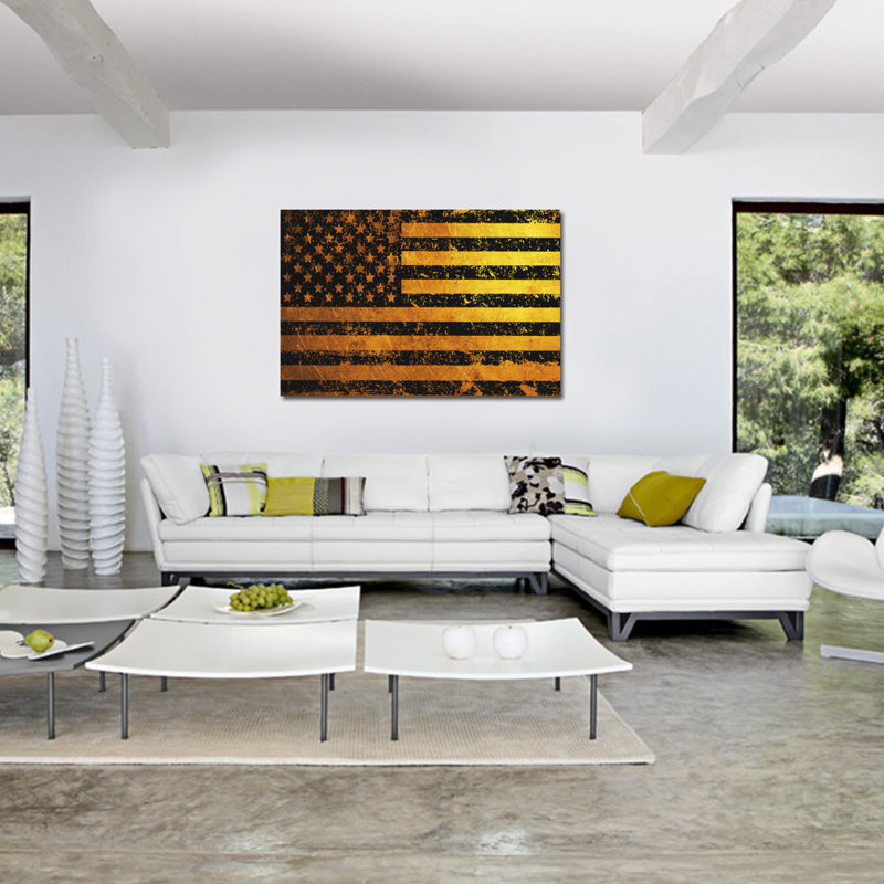 The Golden Standard par N Perez - impression d'art graphique, Acrylique, H 16 po x l 20 po x P 2,5 po