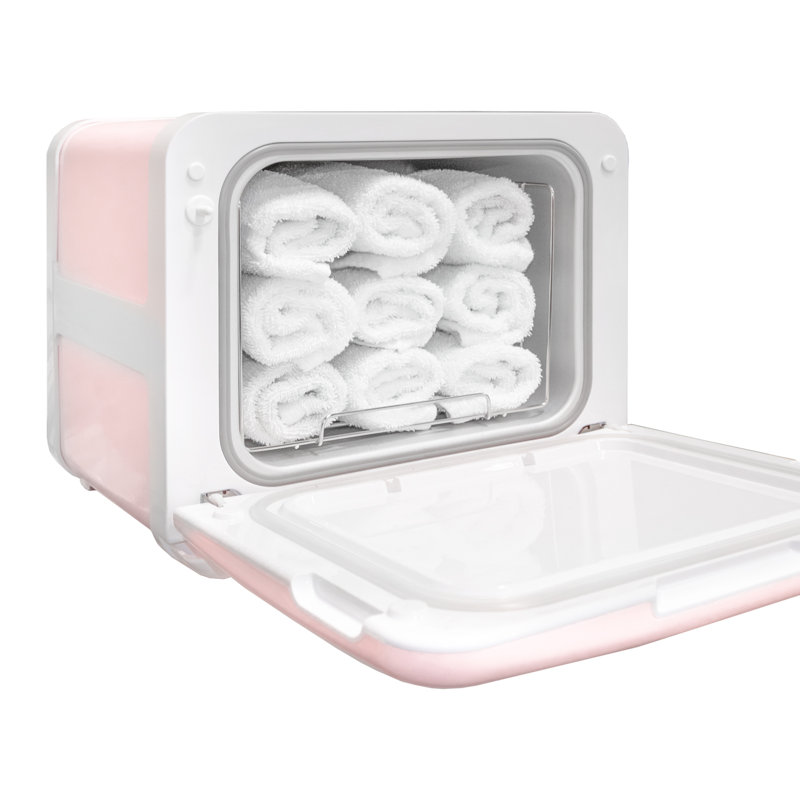 Compact Pink Electric Towel Warmer Cabinet for Spa and Home