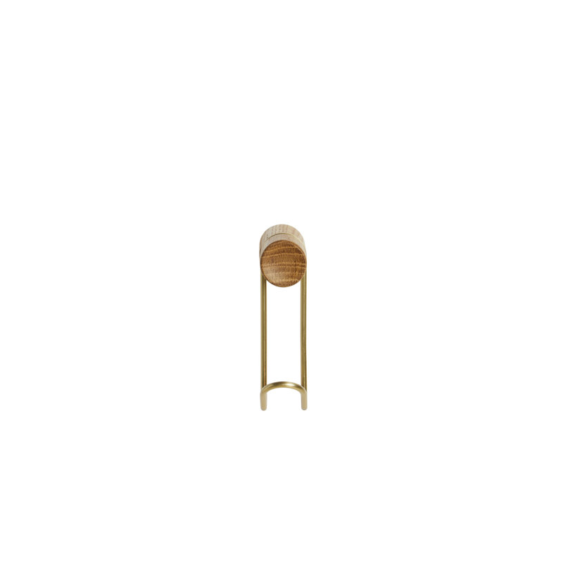 Around Wall Hanger (Small), Oak/Satin Brass