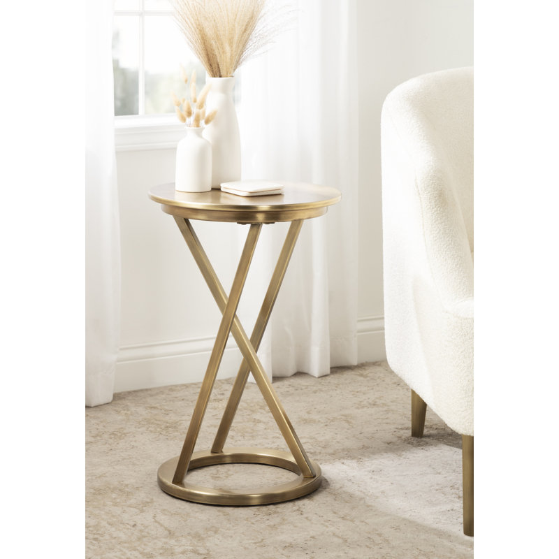 Calai End Table, Antique Brass