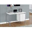 Bureaux: bureau d'ordinateur contemporain de 48 po avec tiroirs de rangement, structure en métal stratifié blanc et gris, configuration réversible | Blanc | Panneau de particules-949895297