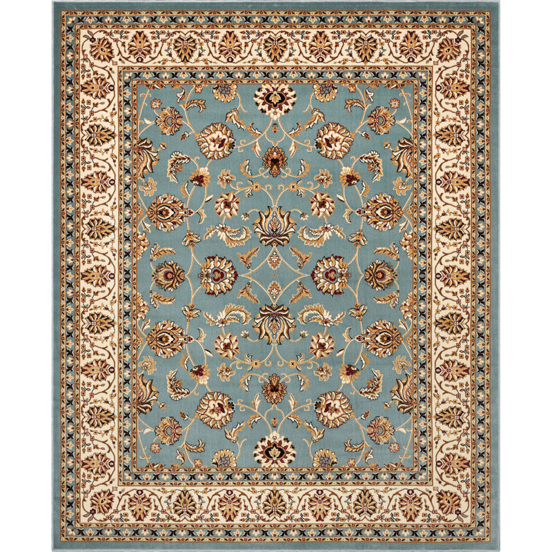 Leilla Sarouk Light Blue Traditional Rug, Rectangle 3'11" x 5'3"