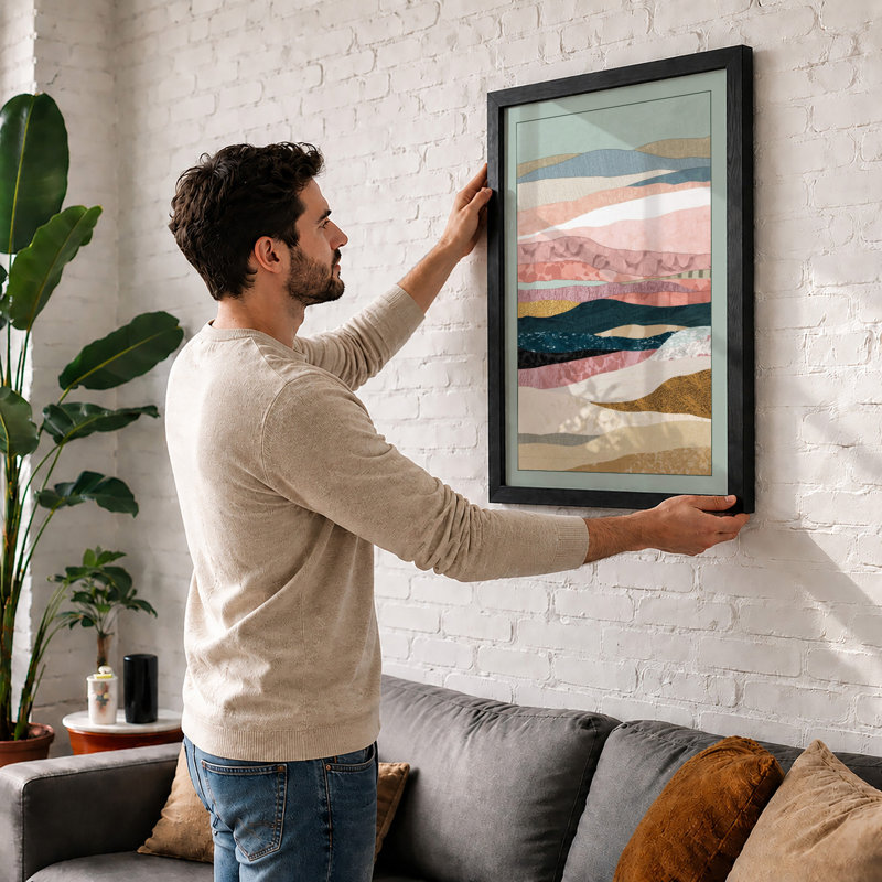 Layered Horizons Minimalist - Print, A1 - 84.1 x 59.4 cm, White