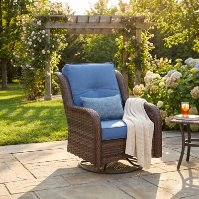 Wicker Patio Club Chair with Cushions