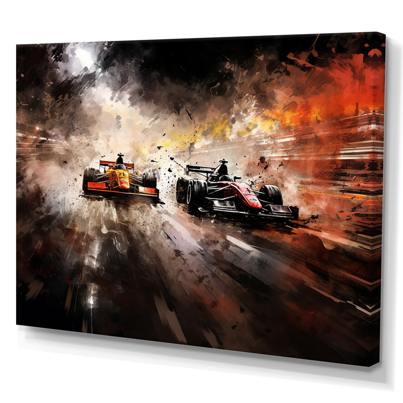 Formule 1 Speed Car Speedway Fury 3 - Art de course sur rails, Toile tendue, H 12 po x l 20 po x P 1 po