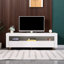 Woolhorpe White TV Stand Cabinet with Lights for TVs up to 65", 140cm