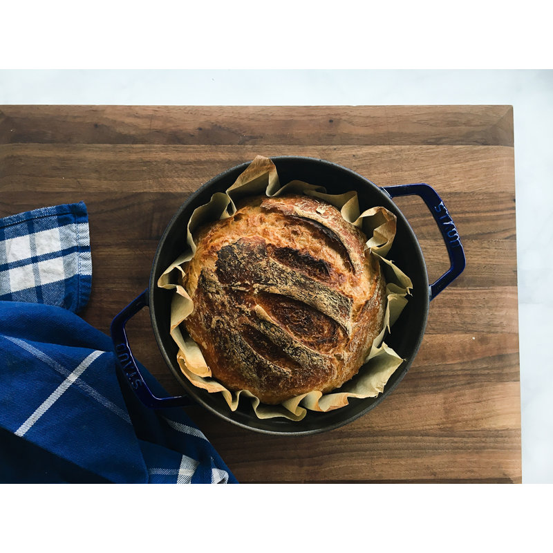 La Cocotte Cast Iron Round Cocotte, Dark Blue, 4 quarts